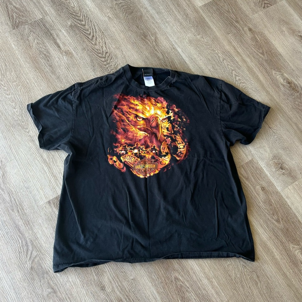 Harley Davidson Dallas Texas Double Sided Graphic T Shirt Black 2015 Size 2XL